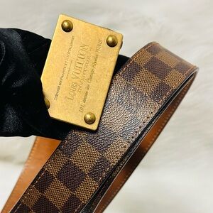 Auth Louis Vuitton Brown Damier Belt size 100/40